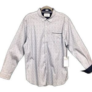 Paper Denim & Cloth Men's Shirt Long Slves Contrasting Collar Cuffs Slim XL